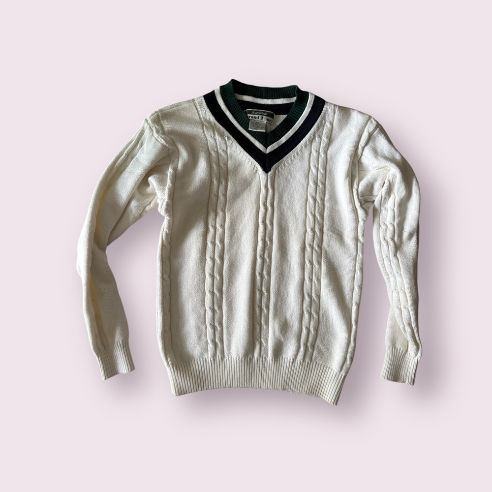 Classic White Cable Knit Sweater